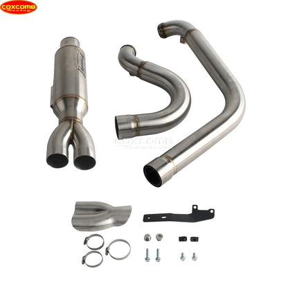 Slip On Exhaust Muffler System Motorcycle Complete Exhaust Pipe For Harley Dyna Street Bob FXDB FXDBB FXDBP FXDBI Limited FXDBC