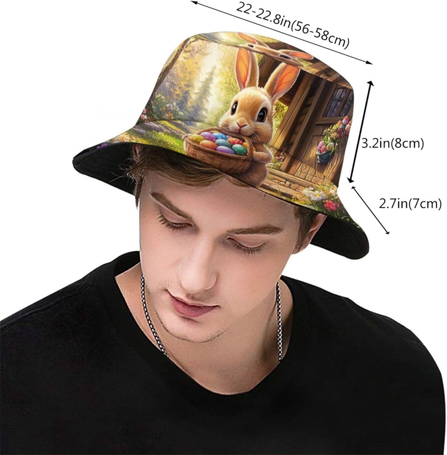 Easter Eggs 4 Bucket Hat for Women Men Summer Travel Beach Sun Cap Easter Hat Outdoor Fisherman Hat Unisex