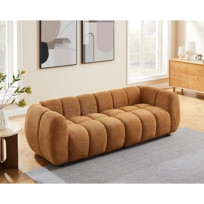 88" Oversized Boucle Sofa, Modern Upholstered Tufted Cloud Couch, Deep Seat Boucle Sofa,Cozy Modern 3 Seater Couch for Li