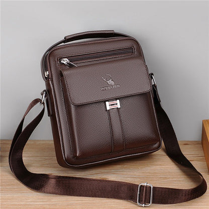 High Quality Men Shoulder Bag Men PU Leather Flaps Men's Crossbody Bags Business Flap Male Solid Messenger Bag Travel Bag