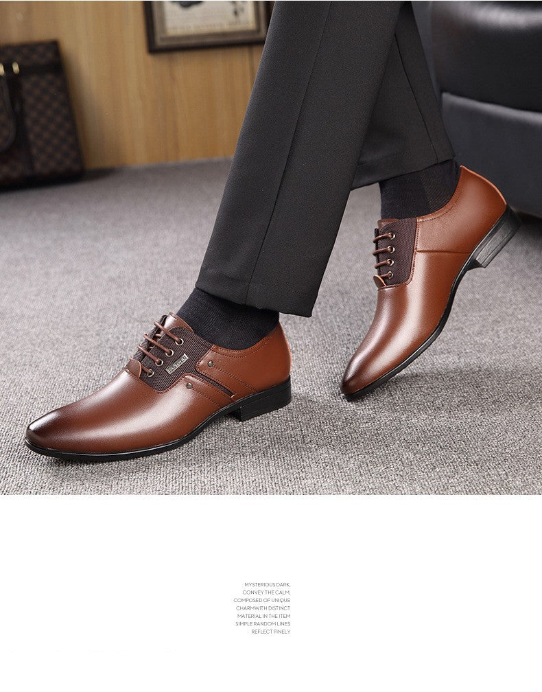 QFFAZ Big Size 38-47 Men Wedding Dress Shoes Black Brown Oxford Shoes Formal Office Business British Lace-up Men's Footwear