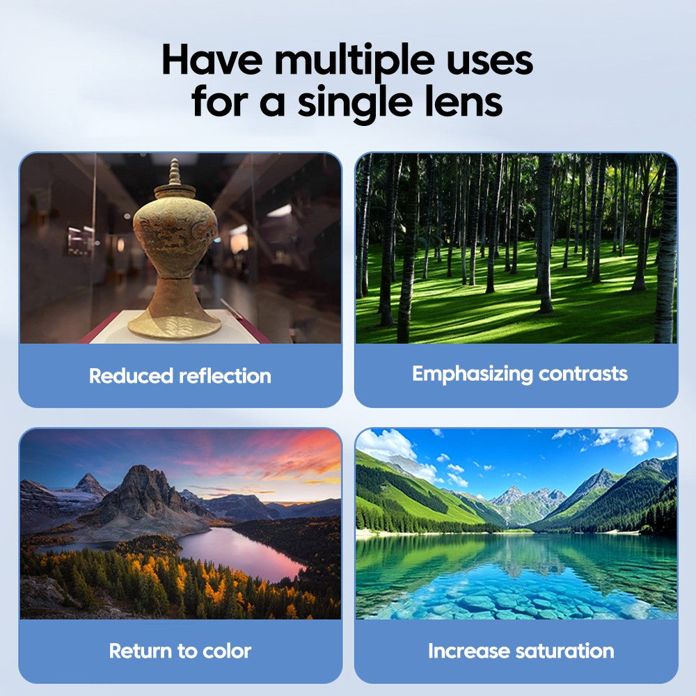 Filtro CPL Universal 52 mm com clipe para celulares iPhone Samsung