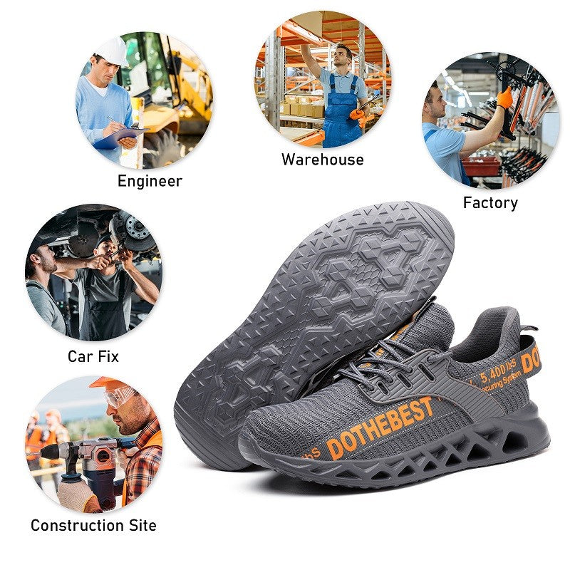 Sapatos de Segurança Bico de Aço Masculino Feminino Tênis de Trabalho Leves Sapatos de Trabalho à Prova de Furos Botas de Trabalho de Segurança Unissex para Construção