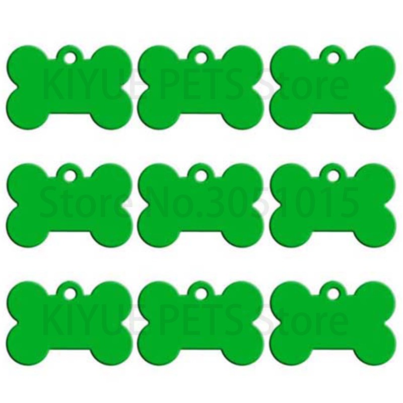 Wholesale 100Pcs Bone Dog ID Tag Engraving Pet Dog ID Tags Collars Bone Name Number Tags Customized Anodizing aluminum Puppy Tag