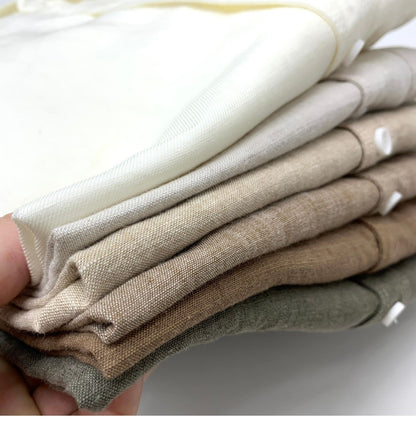 Sold Color Mens Cotton Linen Shirts Harajuku Casual Simple Comfortable Long Sleeve Loose Buttons Blouses Shirt With Chest Pocket