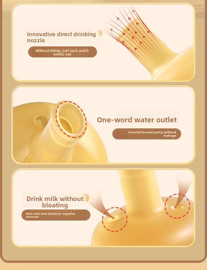 300ML PPSUTemperature-Sensitive Anti-Flatulence Feeding Bottle Baby Straw Cup Drop-Resistant Direct Drink No-Spill Cup1-3Weaning