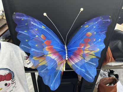 1/2/4pcs 50cm 3D Gradient Silk Butterfly,Wavy Petal Edge,Glitter Org Layered,for Wedding/Party/Photo Gift