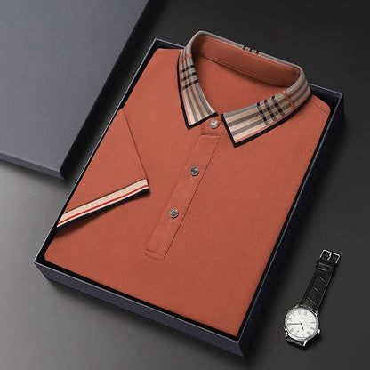 Original Quality Men's Polo Shirt High-End Striped Print Short Sleeve Classic Lapel T-Shirt Business Casual fashion Menswear Top