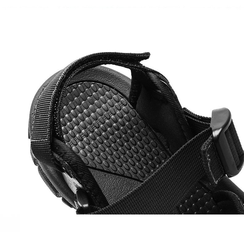 Sandals for Men's Summer New Cowhide Casual Beach Shoes, Genuine Leather for Men's Anti Slip Middle-aged Sandals and Slippers