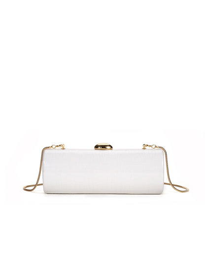 Vintage Long Box Clutch Bag Women Brown Crocodile Pattern Wallets Gold Metal Chain Handbag Designer Luxury Evening Party Purse