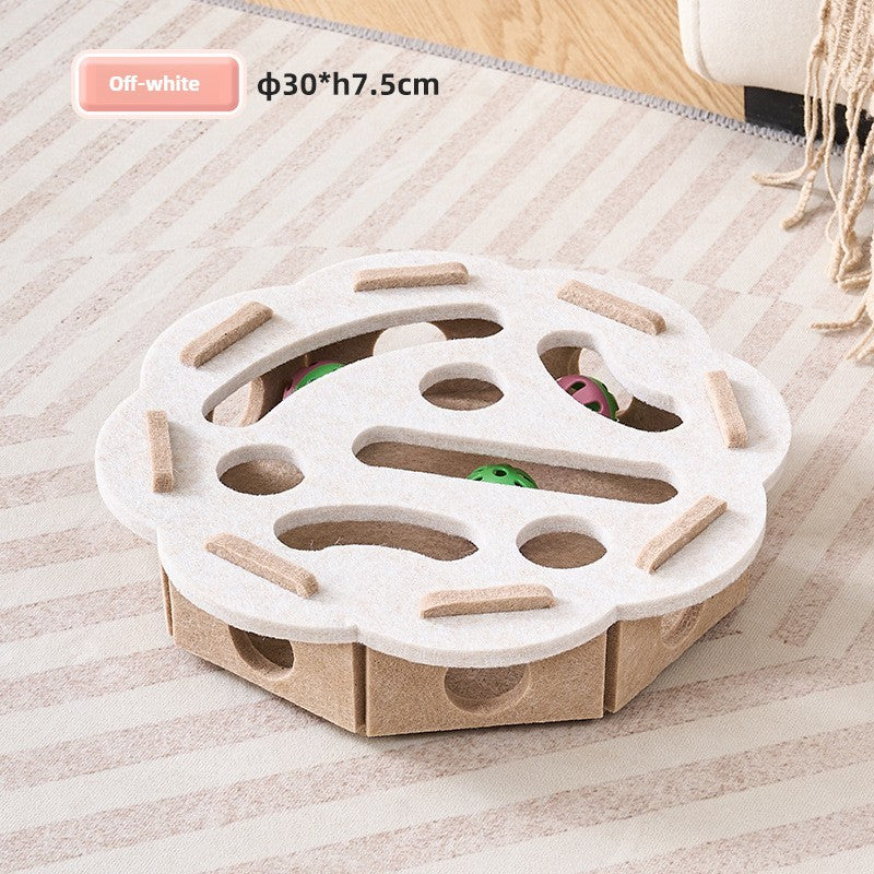 Bolas com sino para gato Cave buraco caixa divertida de feltro com labirinto interativo para gatos Ferramenta autoexcitável para gatinhos quebra-cabeça para provocar o gato
