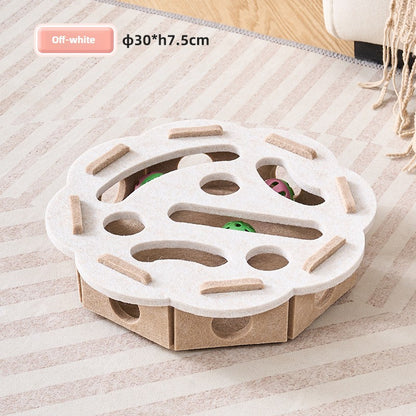 Bolas com sino para gato Cave buraco caixa divertida de feltro com labirinto interativo para gatos Ferramenta autoexcitável para gatinhos quebra-cabeça para provocar o gato