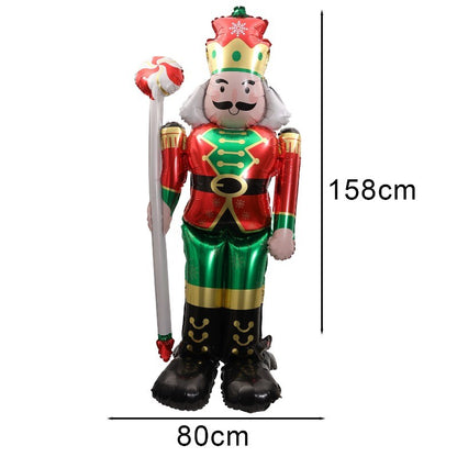 Large Christmas Standing Balloons Christmas Aluminum Film Balloon Santa Claus Snowman Balloon for New Year Xmas Party Home Decor