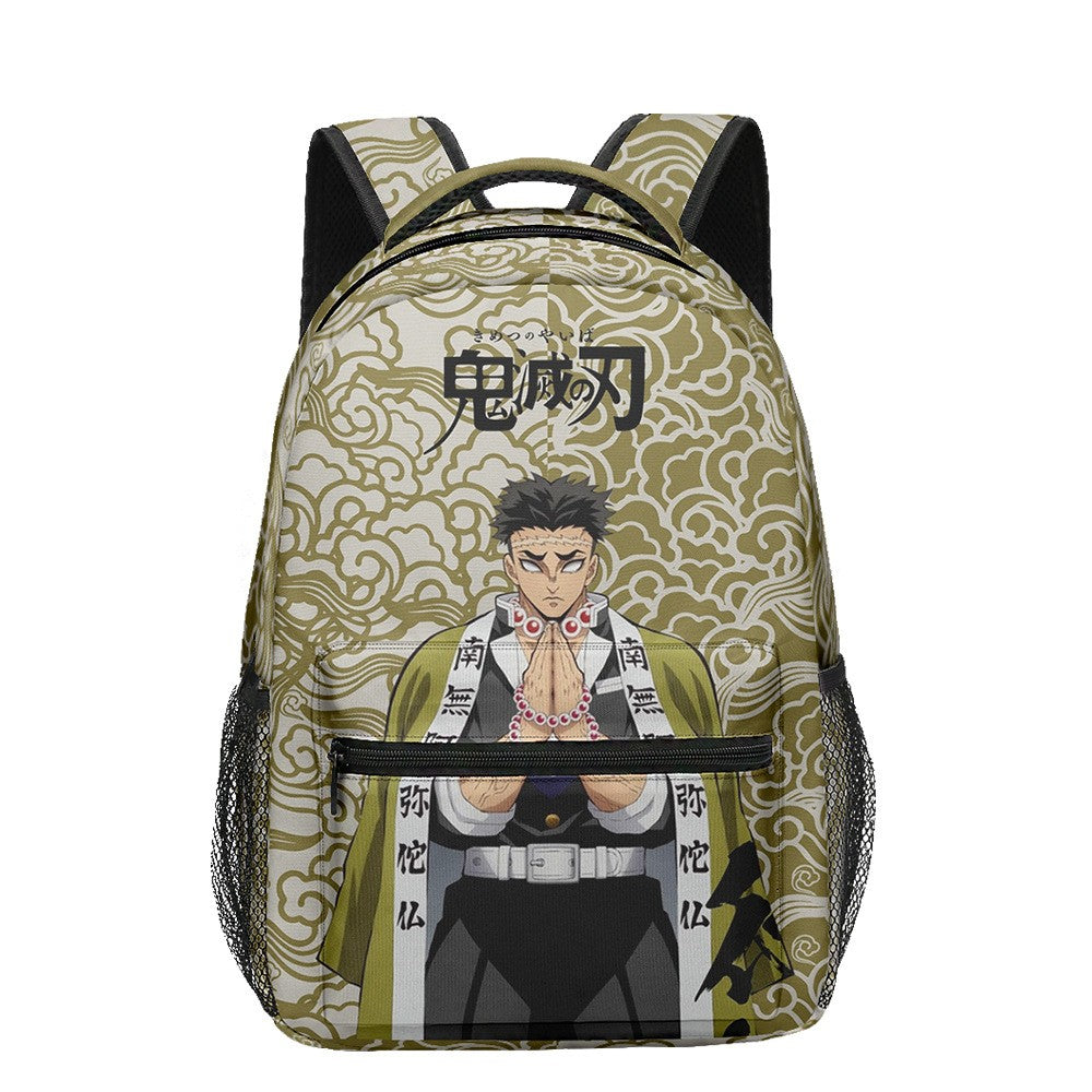 Anime Demon Slayer Tanjiro Nezuko 3D Printed Backpack for College Students Large School Bag 15 Inch Laptop Bag Middle School