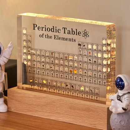 Acrylic Real Elements Periodic Table Mendeleev Periodic Table Figurine Display Science Ornament Room Decoration Desk Accessories