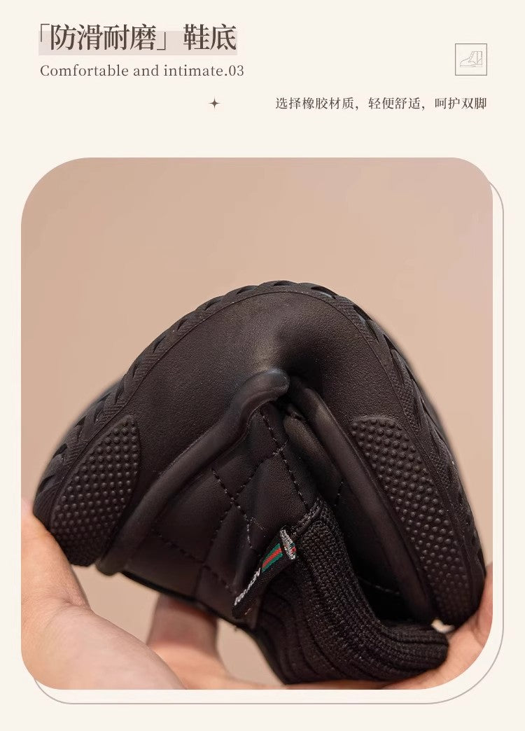 Children's Snow Boots 2-18 Years Old Khaki Padded Thickened Boys Girls Cotton Shoes Winter Black Soft Non-slip Kids Sock Boots