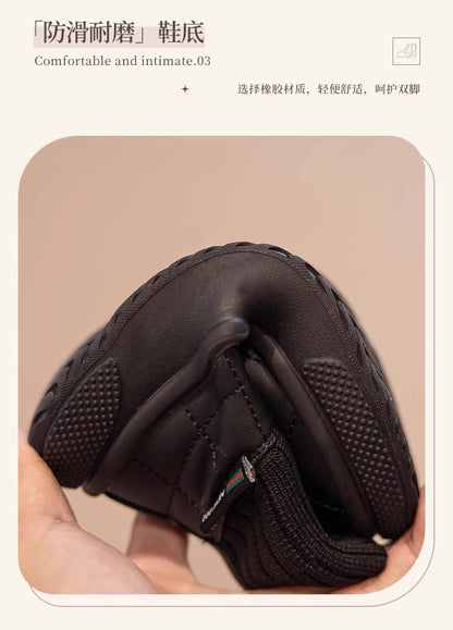 Children's Snow Boots 2-18 Years Old Khaki Padded Thickened Boys Girls Cotton Shoes Winter Black Soft Non-slip Kids Sock Boots