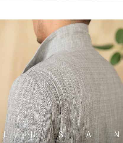 Cotton and Linen Vertical Collar Tight Waist M65 Hunting Jacket Retro All-match Spring and Summer Lightweight Casual Jacket