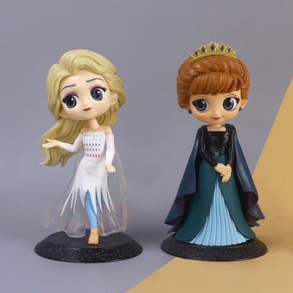 Disney Frozen Elsa Anna Princesa Bonecos de Ação Fofos de Desenho Animado Coleção de Brinquedos Infantis Decoração de Bolo Enfeites de Quarto Presente