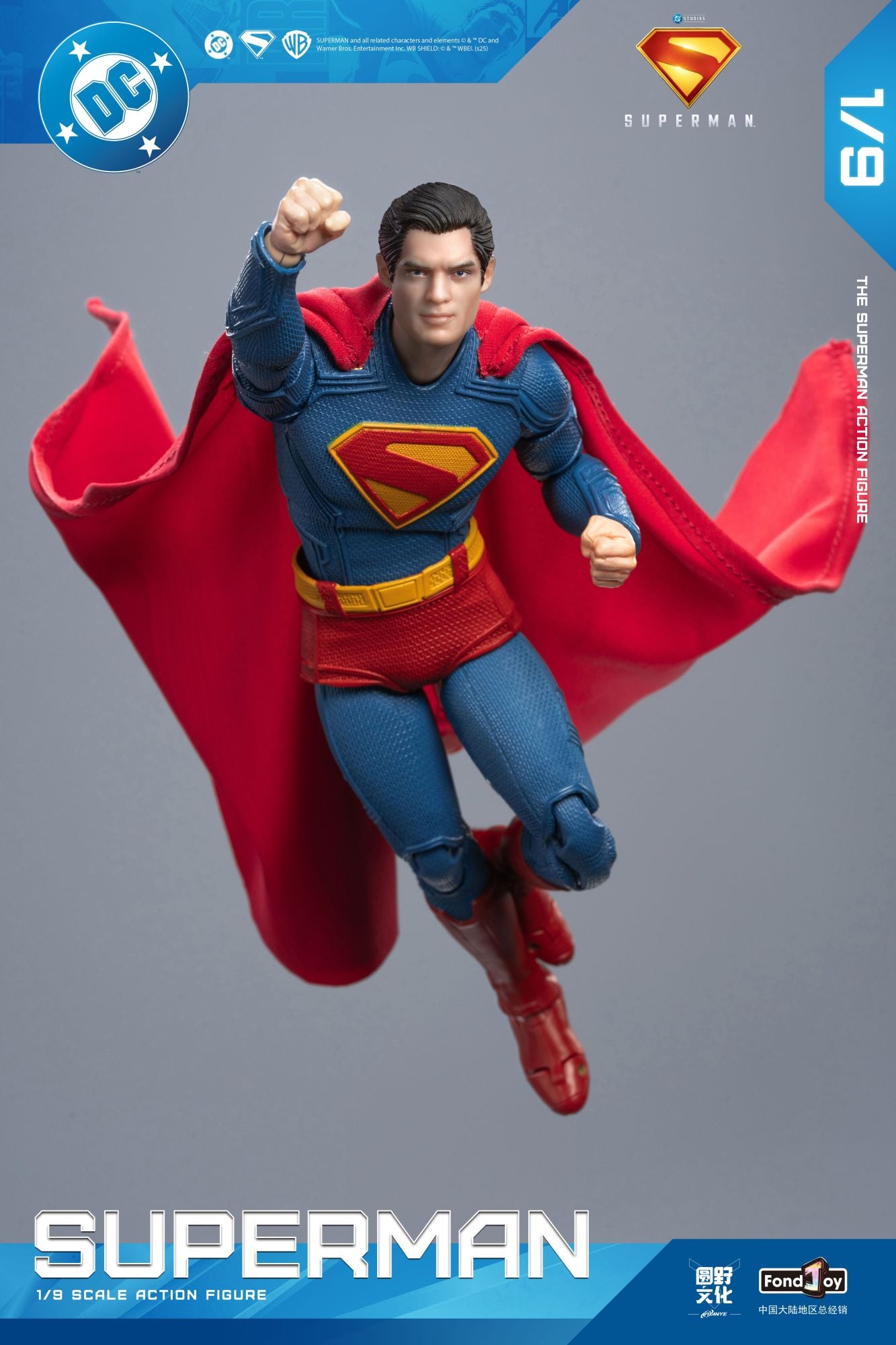 2026 Quente Fondjoy Batalha Danificada Superman Action Figure David Corenswet 1/9 Novo Boneco do Superman PVC Articulado Brinquedo Infantil Presente Para Meninos