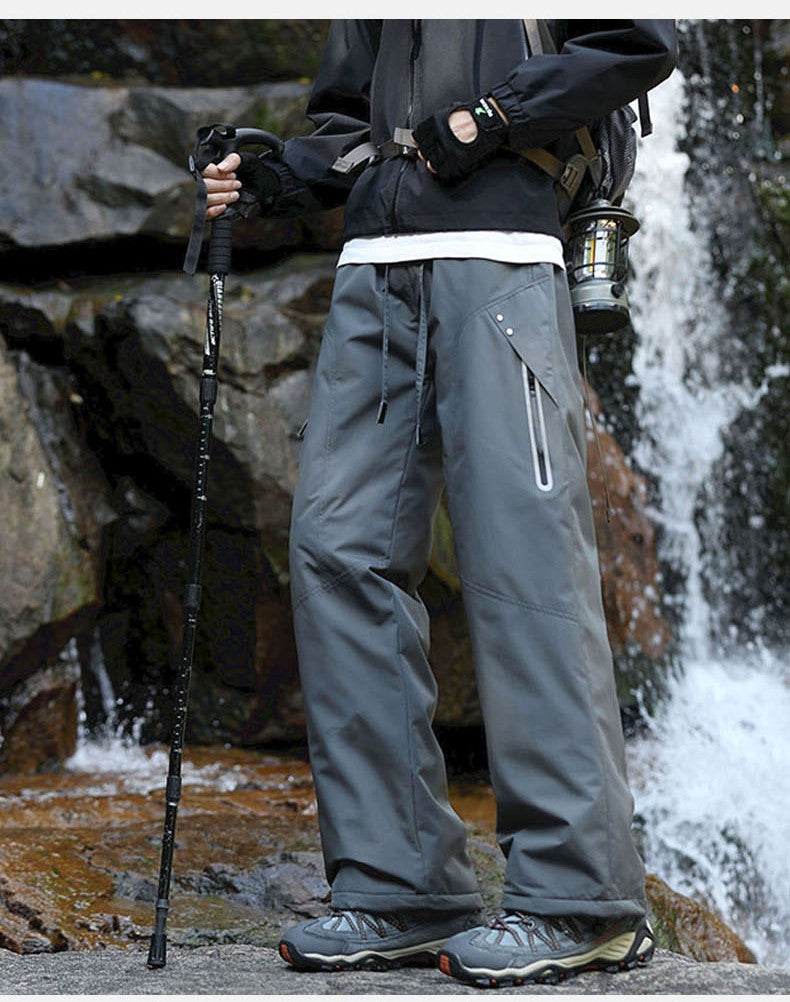 Calças de Caminhada Masculinas Inverno Quente Impermeáveis Corta-vento Refletivas para Escalada Acolchoadas Grossas para Camping Esqui Trekking Esportivas