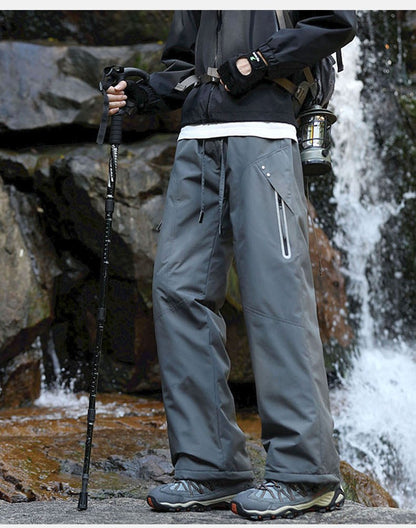 Calças de Caminhada Masculinas Inverno Quente Impermeáveis Corta-vento Refletivas para Escalada Acolchoadas Grossas para Camping Esqui Trekking Esportivas