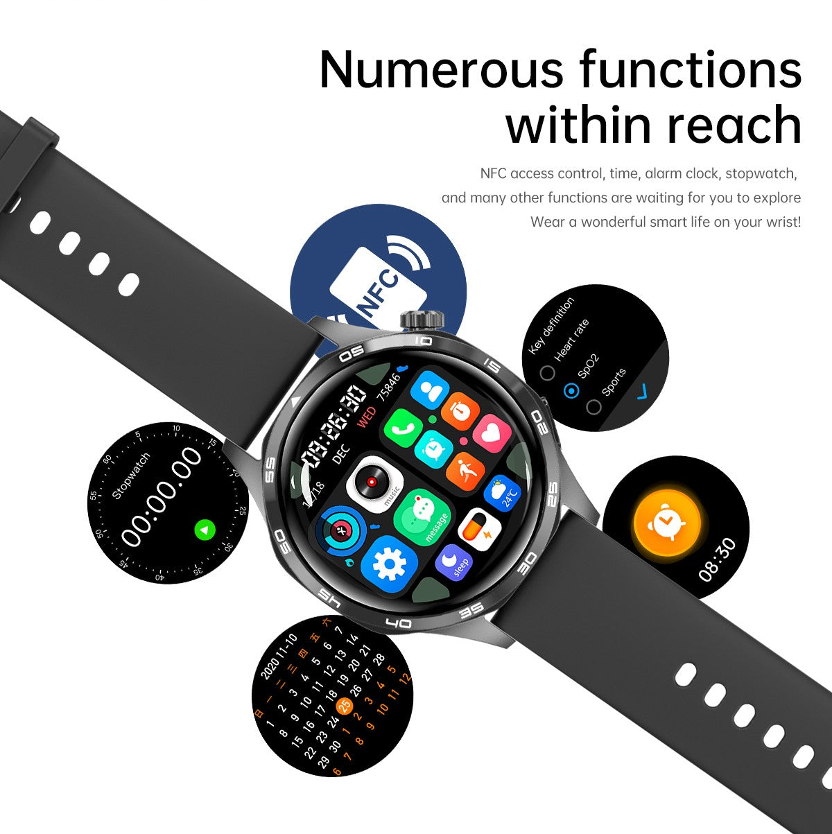 Xiaomi 2025 New GPS NFC Smart Watch Men 360*360 AMOLED Screen Heart rate Bluetooth Call IP67 Waterproof Man Smartwatch