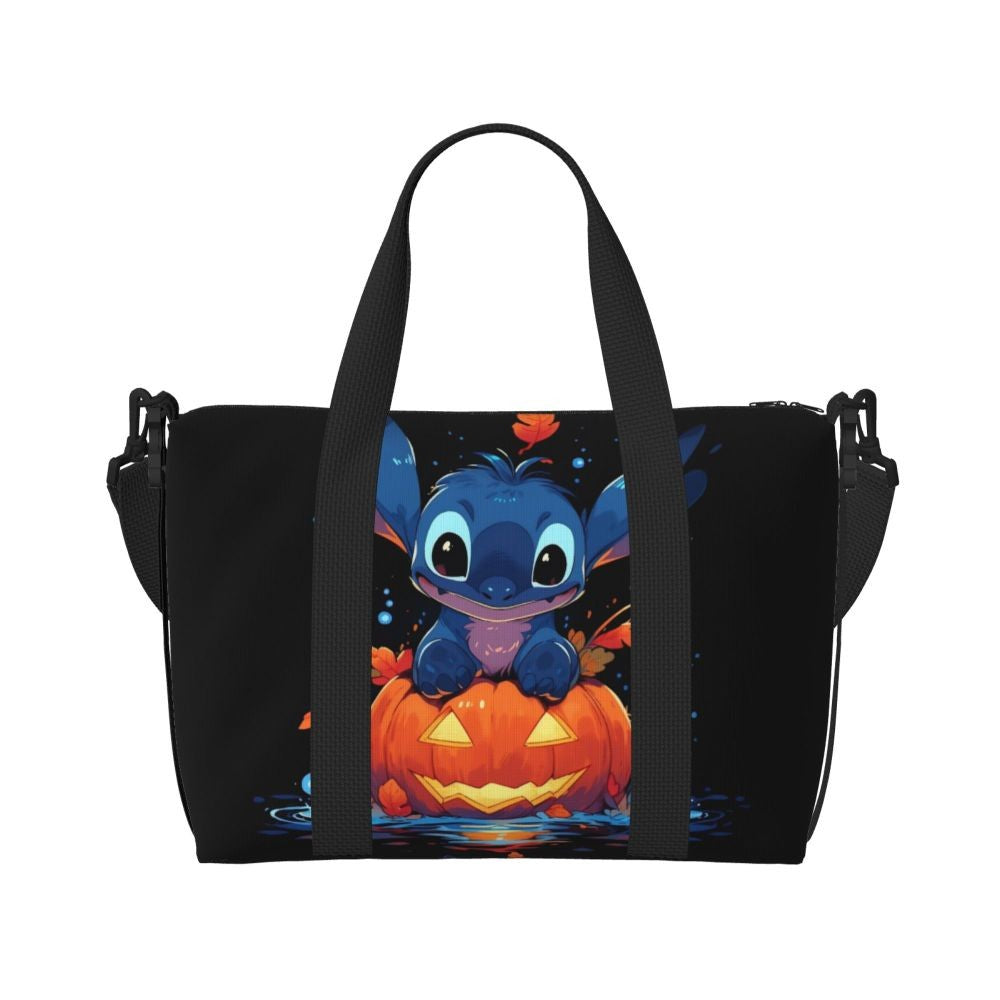 Custom Large SLilo And Stitch Cartoon Tote Bag Women Anime Shopping Shoulder Beach Gym Travel Bag