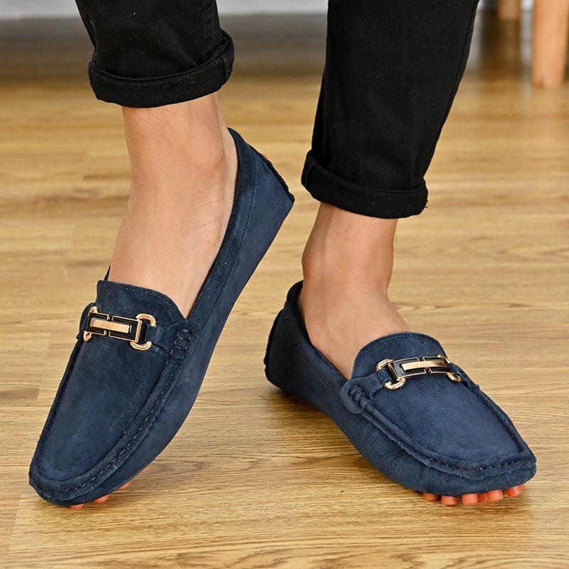 YRZL Loafers Men Big Size 48 Soft Driving Moccasins High Quality Flats Genuine Leather Shoes Men Slip-on Suede Loafers for Men