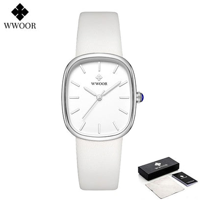 WWOOR New Reloj Fashion Women's Bracelet Watch Luxury Brand Elegant Dress Quartz Clock Waterproof Top Ladies Wristwatch Gift Box