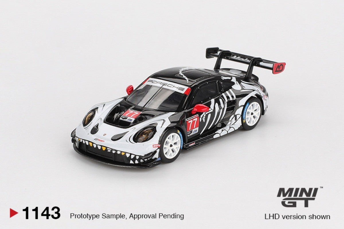 MINIGT 1:64 Porsche 911 GT3 R #77 #1143 Ao Racing2025 IMSA Petit Supercar Esportivo Carro de Liga Modelo em Miniatura Coleção de Carrinhos Diecast Brinquedo