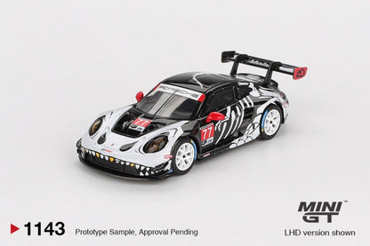 MINIGT 1:64 Porsche 911 GT3 R #77 #1143 Ao Racing2025 IMSA Petit Supercar Esportivo Carro de Liga Modelo em Miniatura Coleção de Carrinhos Diecast Brinquedo