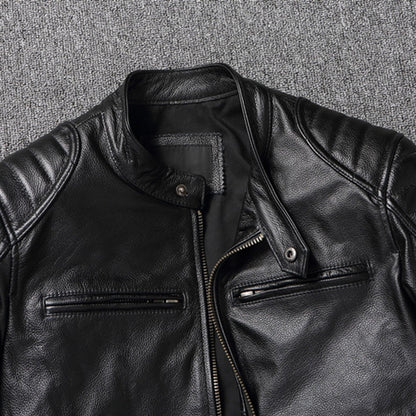 Men Imatition Leather Retro Stand Collar Jacket PunkStyle Coat Motorcycle Clothe