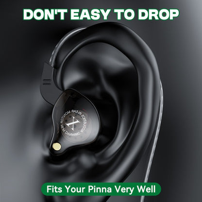 Fones de ouvido móveis com fio, graves potentes, 3,5 mm para telefone, fones de ouvido estéreo intra-auriculares com microfone, fones de ouvido Hifi para música e esporte