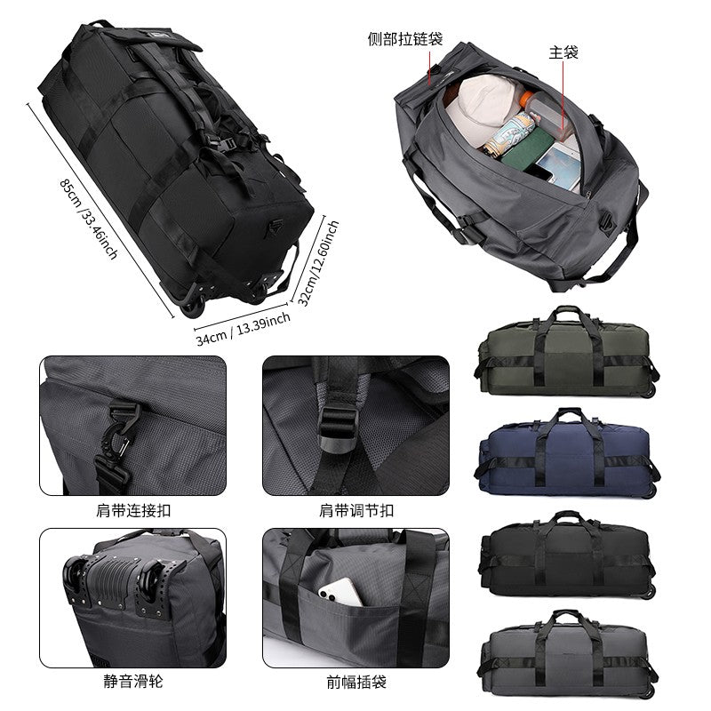 Travel Bag, Large Capacity Handbag, Portable Outdoor Carry-On Luggage, Wheeled Travel Bag, Convenient and Practical Unisex Travel Bag