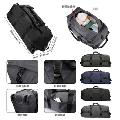 Travel Bag, Large Capacity Handbag, Portable Outdoor Carry-On Luggage, Wheeled Travel Bag, Convenient and Practical Unisex Travel Bag