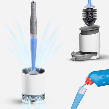 Refillable Silicone Toilet Brush Wall Mount Toilet Bowl Cleaning Brush Set for Corner Cleaning Tools Bathroom Accessories