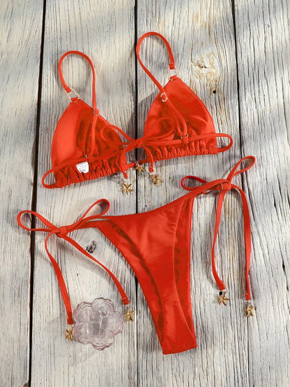 Miyouj Bandage Bikini Set Mujer Beachwear Triangle Bikinis Sexy Swimsuit Halter Swimwear Women 2025 Bathwear Micro Thong Biquini