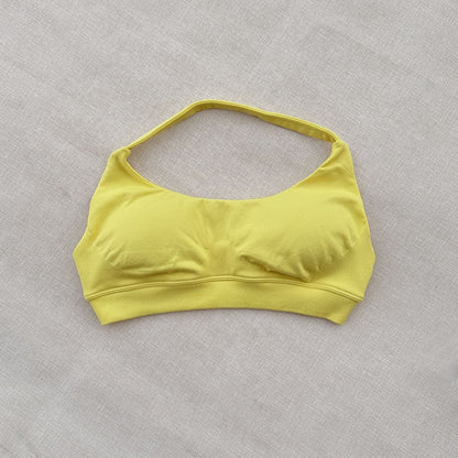 DF halter Neck Woman Sports Crop Bra  Comfortable gym bra Running Bra workout Sportswear