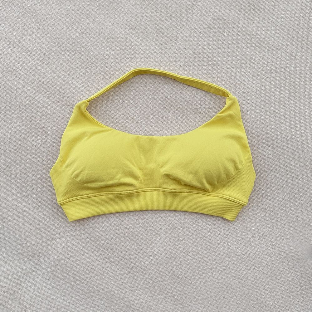 DF halter Neck Woman Sports Crop Bra  Comfortable gym bra Running Bra workout Sportswear