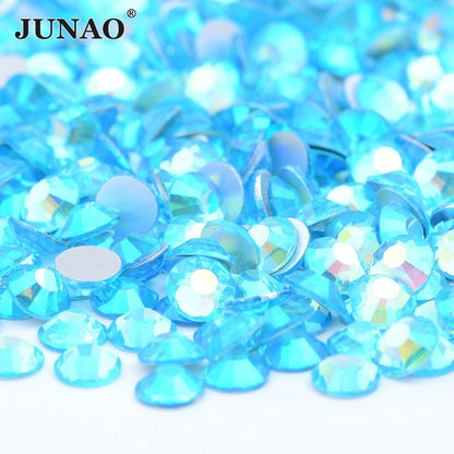 JUNAO Wholesale SS6 SS10 SS12 SS16 SS20 SS30 Flatback Glass Rhinestones Clear Cr