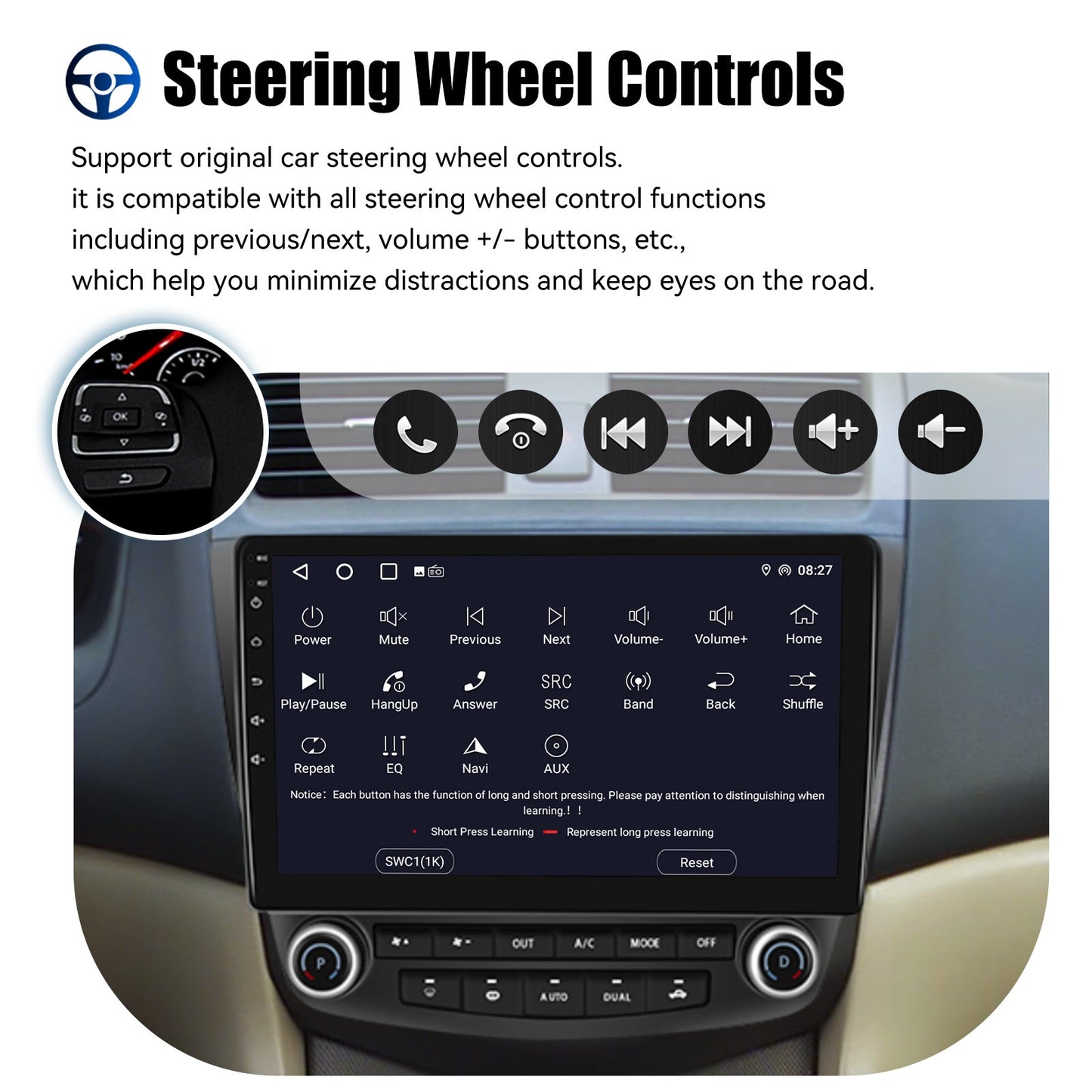 4+64G 10.1" For Honda Accord 7 2003-2007 Android 14 Car Stereo Radio GPS Navi Apple CarPlay WiFi BT Head Unit IPS Touch Screen