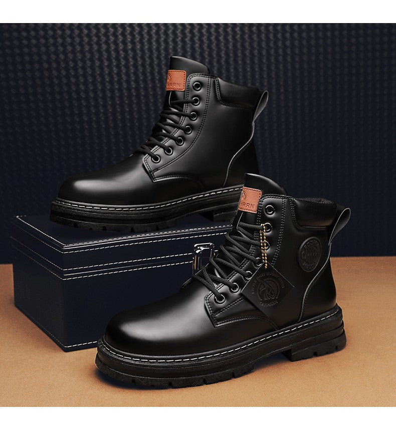 Botas Masculinas Grandes 48 Botas de Motocicleta Cano Curto Masculinas Impermeáveis para Caminhada Chelsea de Inverno Botas Retrô Confortáveis Botas Masculinas