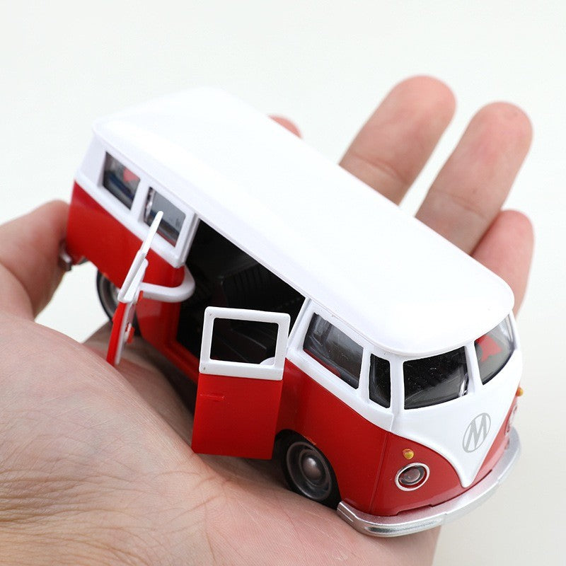 1:38 Alloy Diecast Volkswagen T1 Vintage Van Car Model Classic Pull Back Miniature Vehicle Replica For Collection Gift for Kids