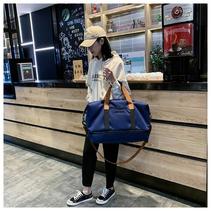 Mala de Viagem Esportiva de Grande Capacidade Bolsa de Viagem de Curta Distância Portátil Bolsas de Fitness Bolsa de Ombro Transversal Bolsas Masculinas Esportivas Impermeáveis ​​B