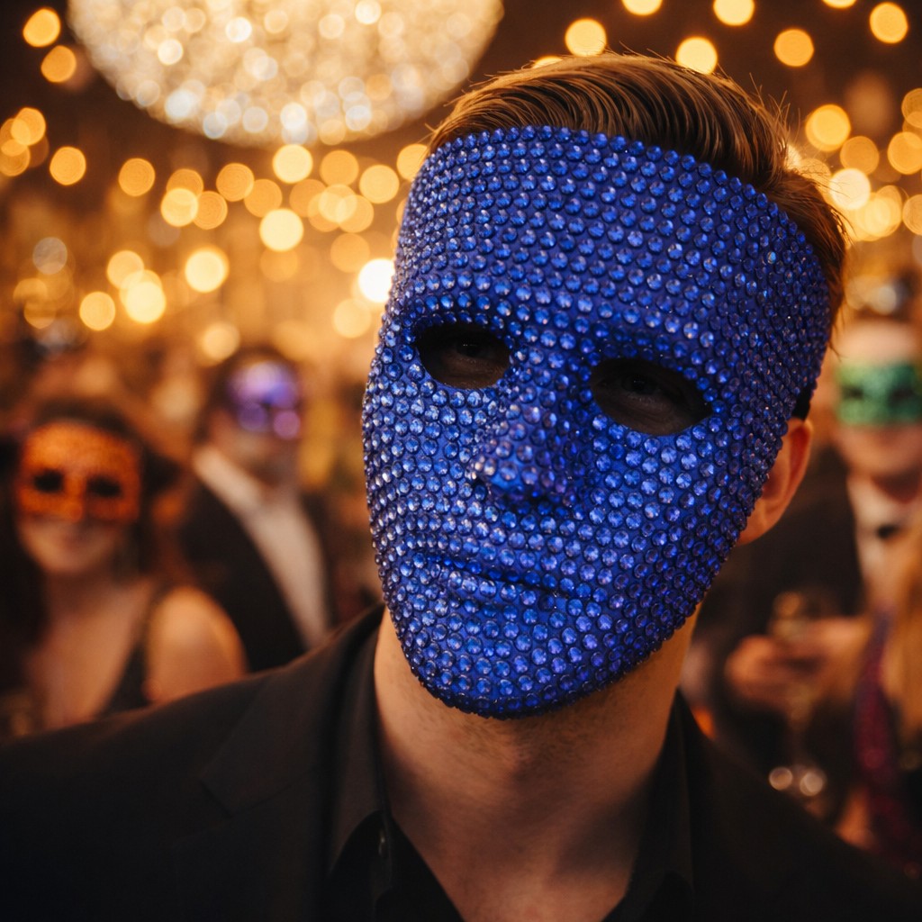 Dancer Mask DIY Rhinestone High-End Party Carnival Festival Prop, Suitable for Men and Women Dance Parties