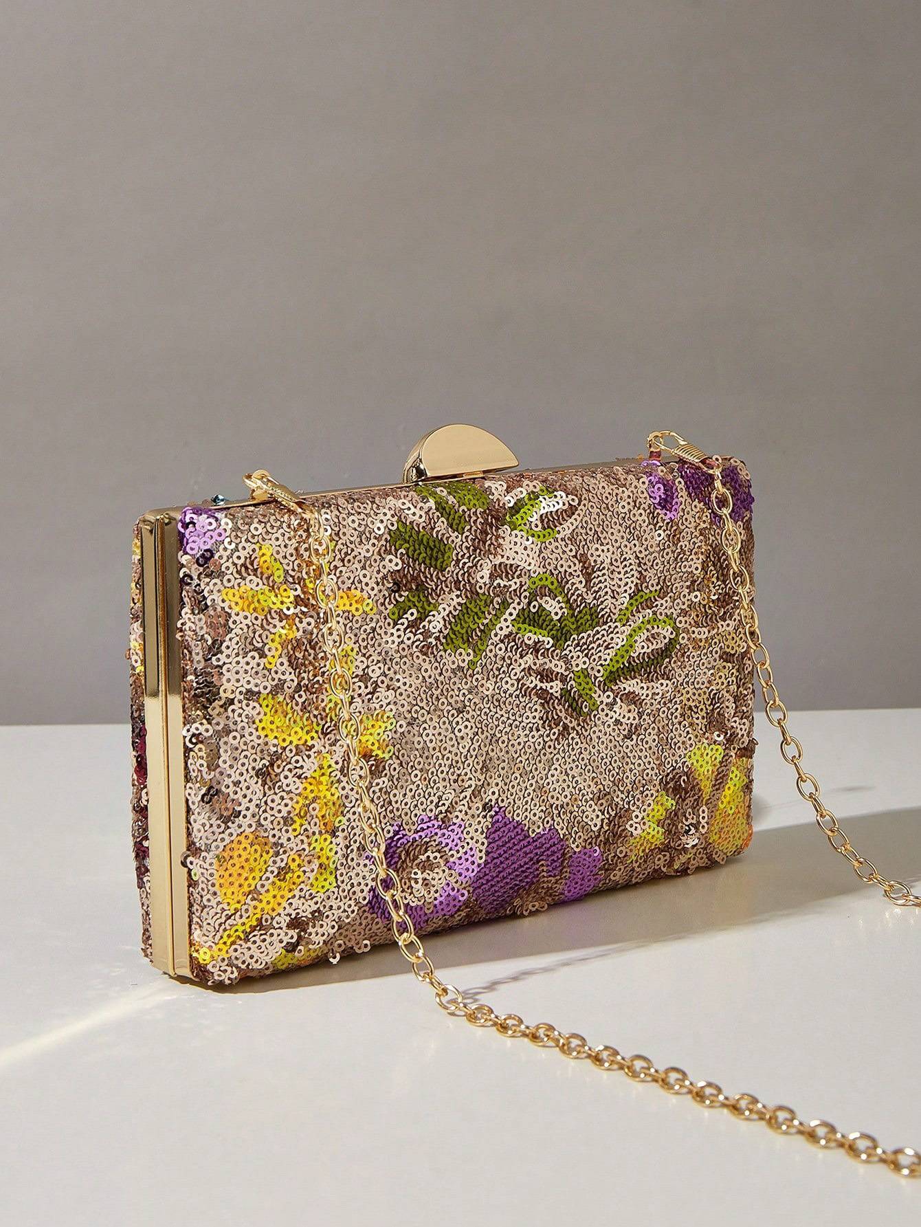 Women's Bag Trend 2025 New Chinese Style Embroidery Glitter Sequins Evening Bag Luxury Designer Clutch Bag Wedding Banquet Dress