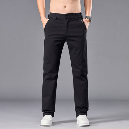 New Casual Pants Men Straight Fit Stretch Autumn Chino Trousers Male Formal Work Business Dress Khaki Fashion Spring Pants