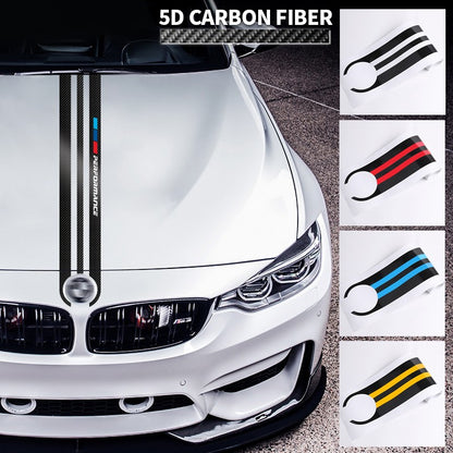 Car Styling Stickers Carbon Fiber Car Hood Sticker Decals M Performance Decor For BMW E90 E46 E39 E60 F30 F10 F15 E53 X5 X6