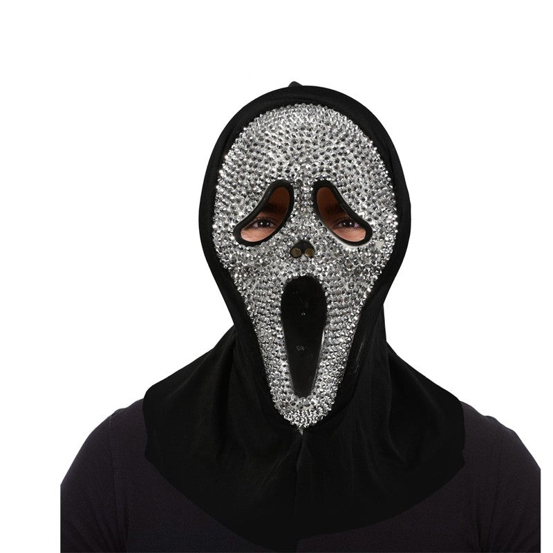 Cosplay Unique Bleed Bloody With Diamond-Studded Ghost Scream Mask Full Face Head Cover Halloween Carnival Party Costume Props